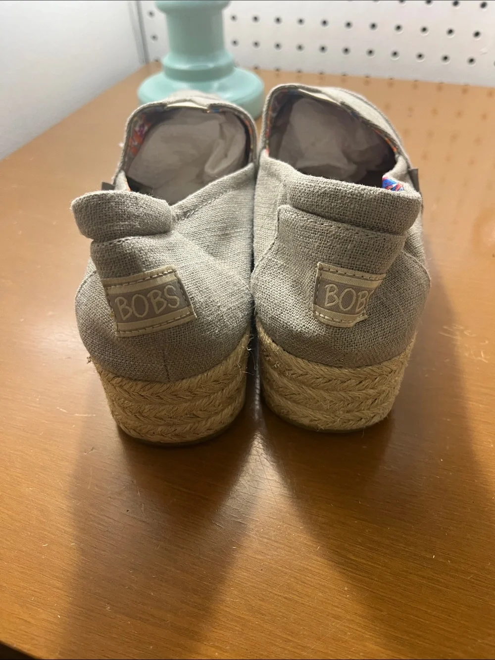 BOBS from Skechers Beige Canvas Espadrille Slip-Ons